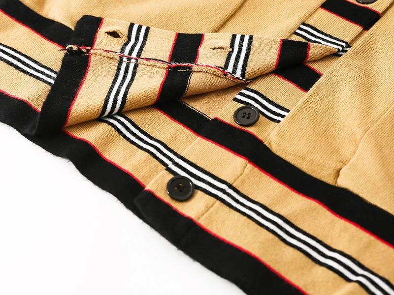 TUHAO осень зима полосатый свитер однобортный классический кардиган ретро пальто v-образный вырез длинный рукав VinTge свитер T18021