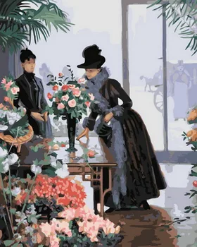 

Unframe diy oil picture oil paintings by numbers figure painting paint by number for home decor 4050cm lady