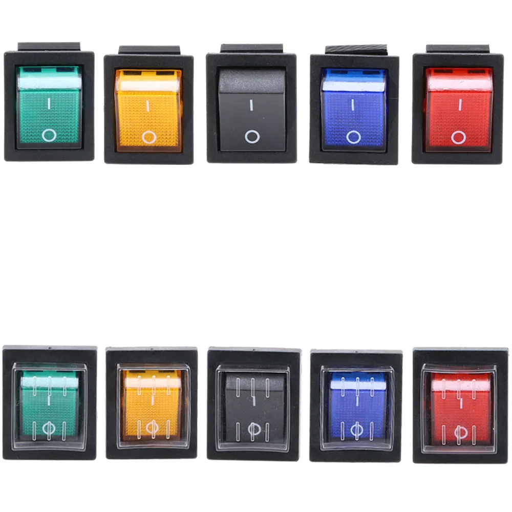 

Rocker Switch Power Switch 4 Pin DPST ON-OFF with Light 16A 250VAC 20A 125VAC KCD2 Car Furniture Table Lamp with Chain Switch