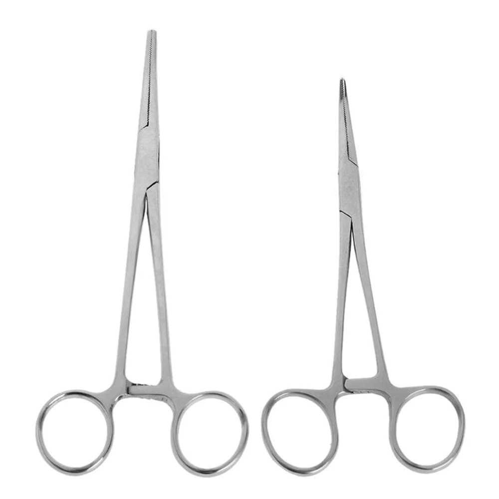 

Fish Use Scissors Stainless Steel Fishing Hook Tip Locking Remover Forceps Curved Pliers Fish Clamp Fishing Bait Accessories 1Pc