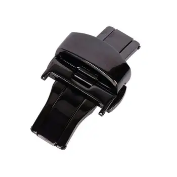

Stainless Steel Watch Buckle Double Push Button Butterfly Deployment Clasp For Watch Band Strap 24MM (Black)