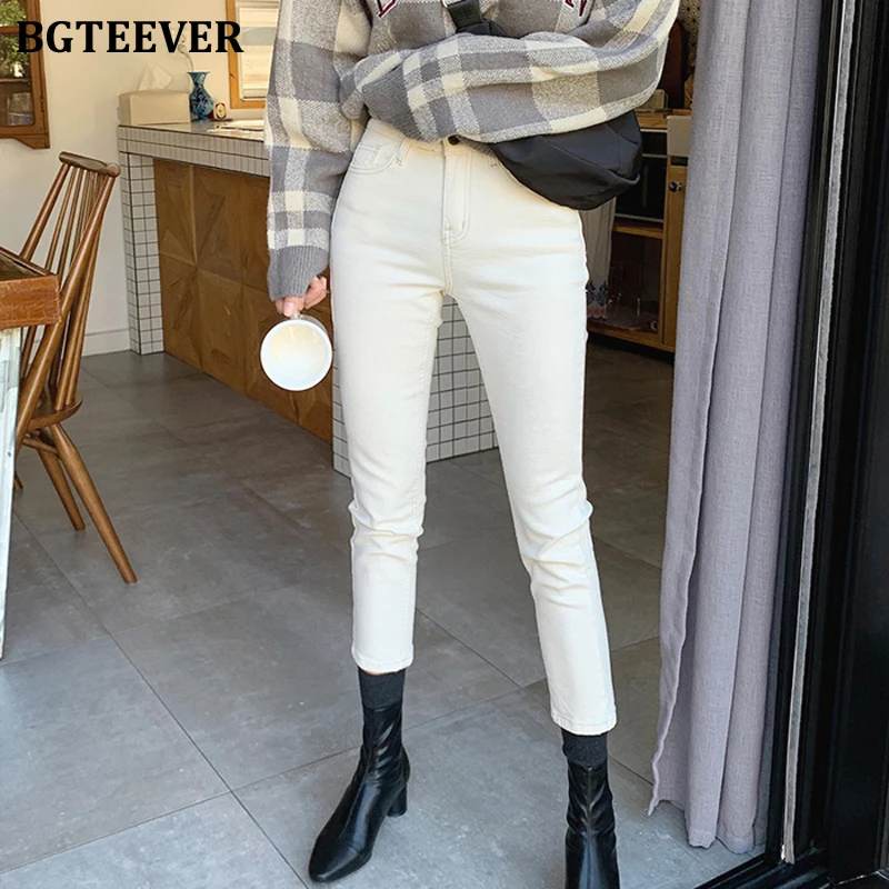 BGTEEVER Streetwear Skinny Denim Jeans Women High Waist Pockets Female Pants Capris Summer Female White Pencil Jeans 2020 BGTEEVER Streetwear Skinny Denim Jeans Women High Waist Pockets Female Pants Capris Summer Female White Pencil Jeans 2020
