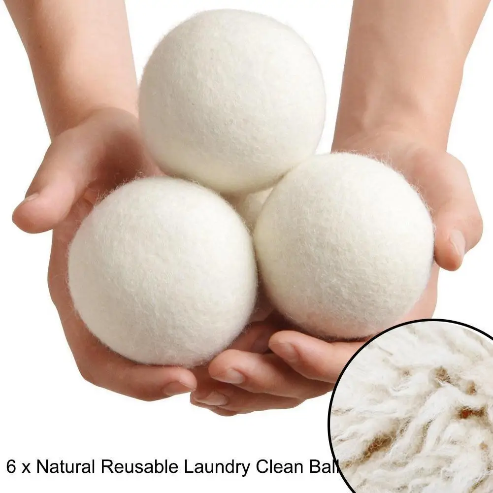 

1/3pcs Reusable Sheep Premium Wool Dryer Balls Wash Machine Natural Softener 6CM Drying Balls White Cotton Clothes Dry Kit Ball