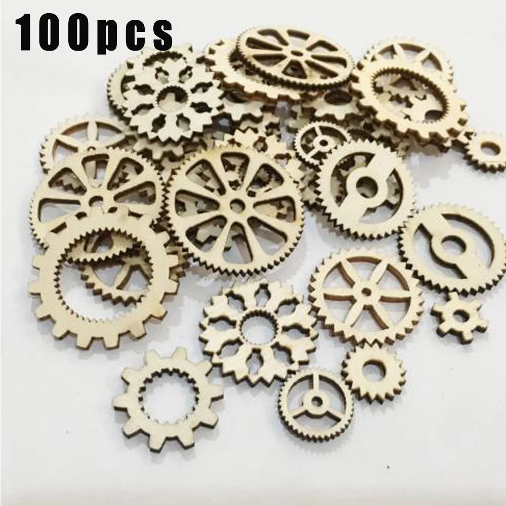 100 шт. стимпанк деревянная Шестерня формы ремесла Скрапбукинг искусство