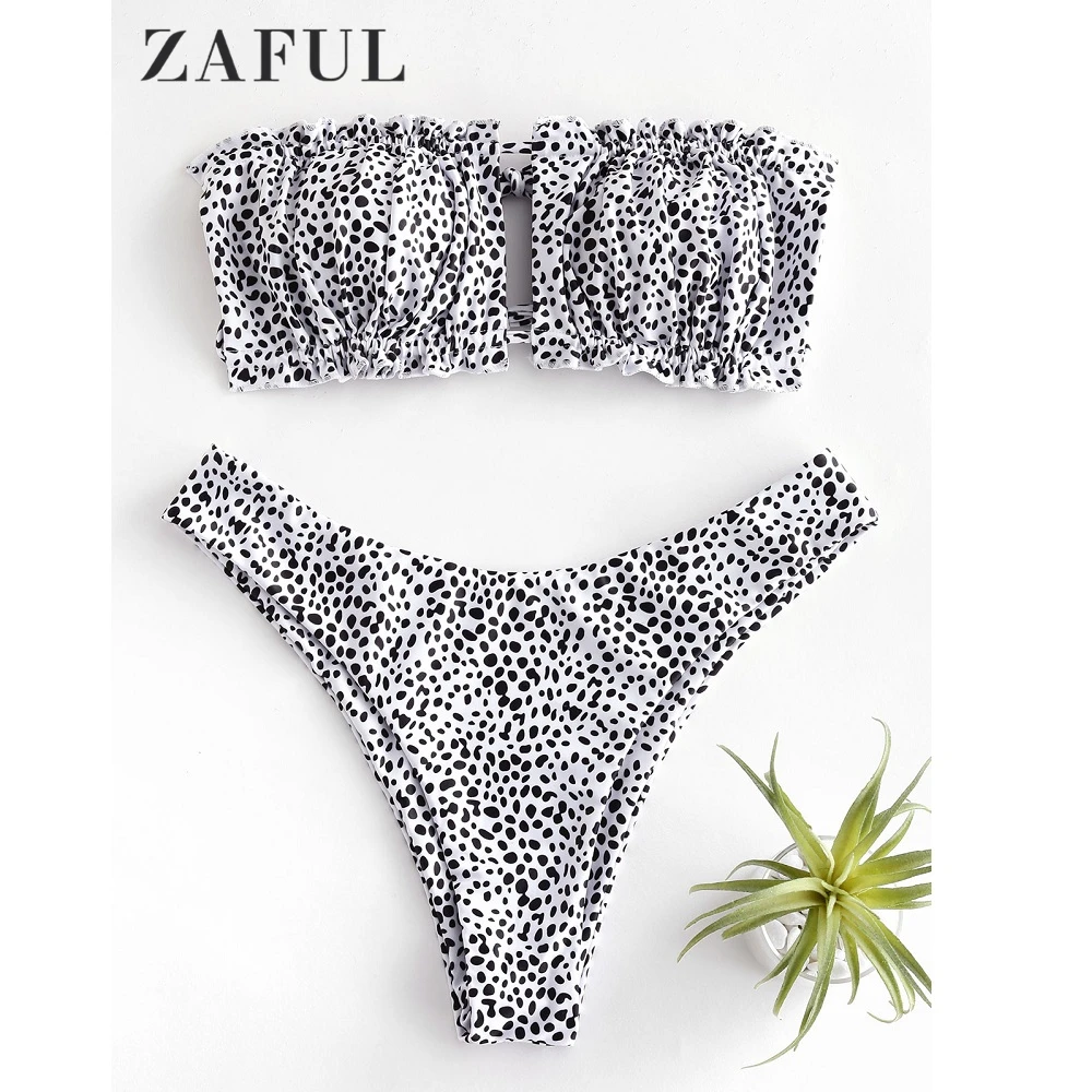 bandeau bikini leopard