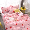 3/4pcs Bedding Set Pink Strawberry Fashion Bed Sheets Queen Size Luxury Bedding Set bed Sheet Sets Duvet Cover Set King Size ► Photo 1/5