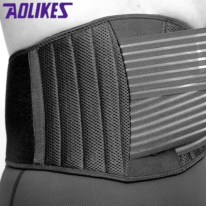 Aolikes спортивный пояс для фитнеса пояс под давлением для тяжелой атлетики тонкий пояс дышащий защитный фиксированный пружинный поддерживающий протектор