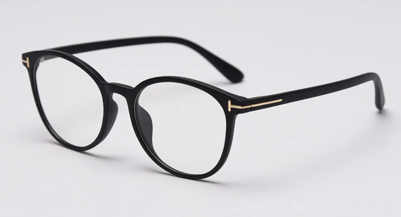 Peekaboo, мужские круглые очки, оправа, прозрачная, TR90, корейский стиль, прозрачные линзы, мужские, близорукость, очки по рецепту, женские, оптические - Цвет оправы: black with clear