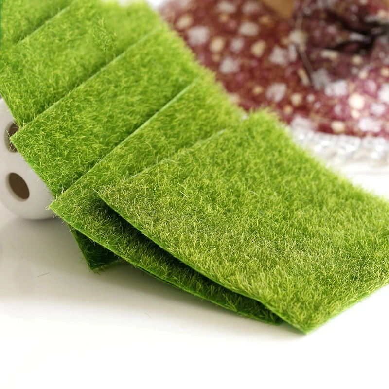 Micro Landscape Decoration Mini Fairy Garden Simulation Artificial Moss Decorative Lawn Turf Green Grass 1PC 15*15