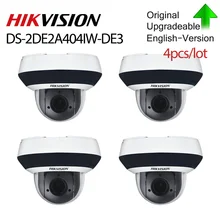 Hikvision оригинальная PTZ IP камера DS-2DE2A404IW-DE3 4MP 4X zoom сеть POE H.265 IK10 ROI WDR DNR купольная CCTV PTZ камера