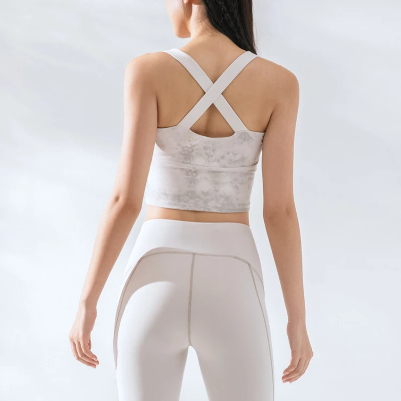 Women Sport Bras Girls Shockproof Gym Workout Running Bra Padded Yoga Crop Top Wide Hem High Impact Underwear Fitness Vest Femme