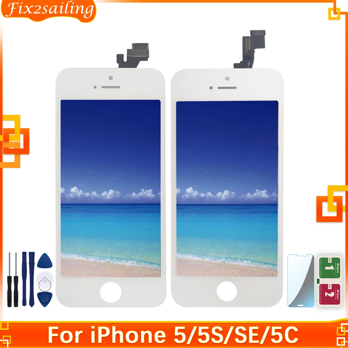 ЖК-дисплей для Apple iPhone 5 с дигитайзером сенсорного экрана в сборе запасные части 5G