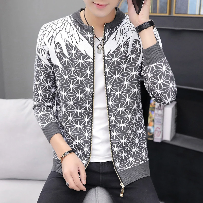 Winter Polyester Korean Cardigan Men Casual Coat Featured Printing Men's Coat Sweater O-neck Long Sleeve Cardigans Male Clothing Winter Polyester Korean Cardigan Men Casual Coat Featured Printing Men's Coat Sweater O-neck Long Sleeve Cardigans Male Clothing