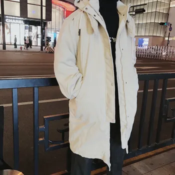 

Winter Corduroy Coat Men Warm Thick Parka Men Fashion Solid Color Casual Hooded Coat Man Loose Cotton Long Jacket Male Clothes