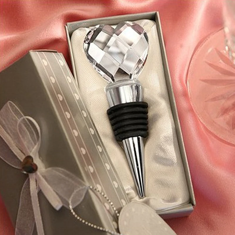 Wine Stopper Heart-Shaped Crystal Wine Stopper Plug Home Bar Beverage Bottle Sealers