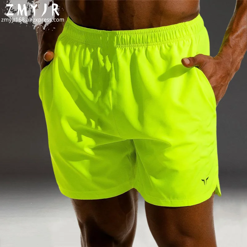 ZMYJR-pantalones cortos de culturismo para hombre, ropa deportiva transpirable de secado rápido para correr, Pantalones cortos de playa de verano, novedad de 2021