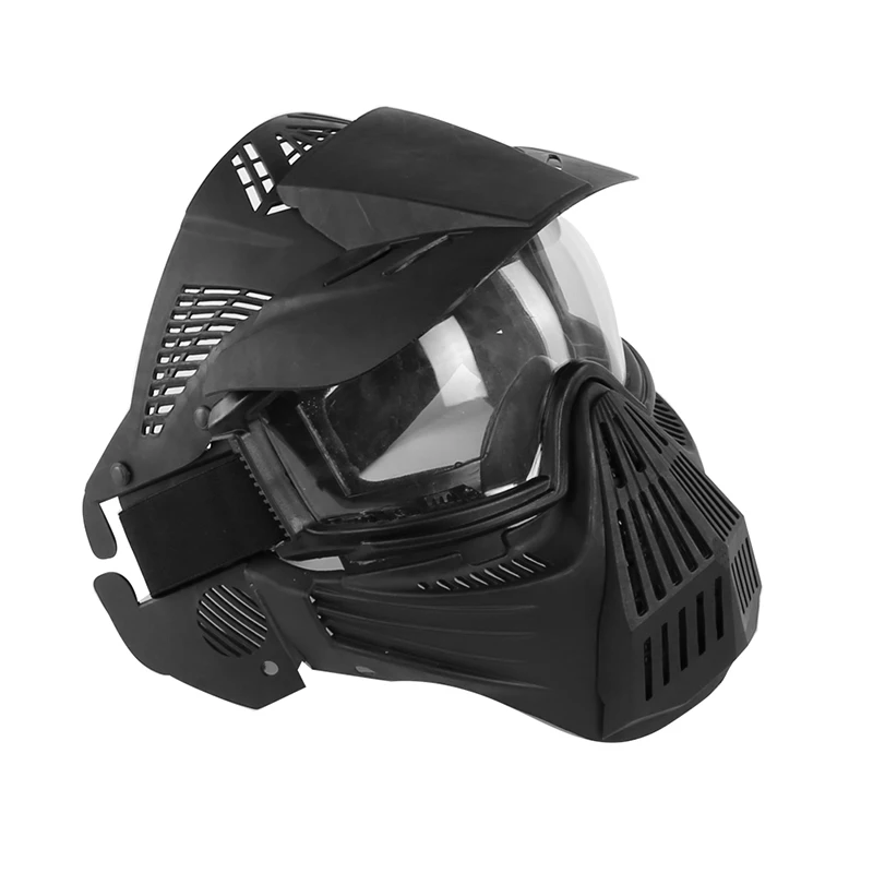 Тактические линзы на открытом воздухе, маска для всего лица, дышащая CS охотничья Военная армейская страйкбольная защитная маска, Пейнтбольная тактическая маска - Цвет: black