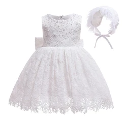 2020 New 1Year Baby Girl Dresses for Wedding Beads Baptism Christening Kids Frocks First Birthday Party Gown L88