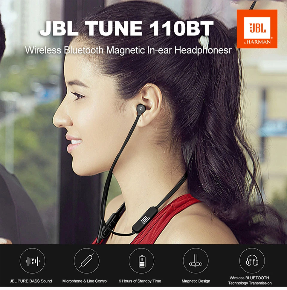 Wholesale 5pcs lot JBL T110BT Bluetooth Wireless Headphone Stereo Sports Headset Bass Sound Earphones With Mic for HUAWEI XIAOMI