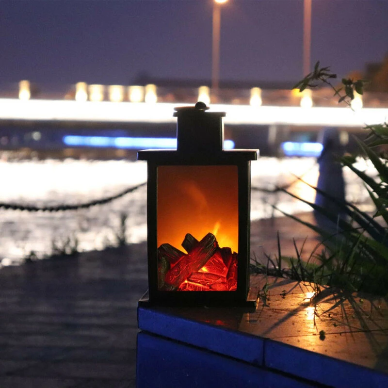 

Simulation Fireplace LED Burning Effect Lantern Lamp Light Creative Night Light Battery-powered Garden Lawn Bedroom Decor