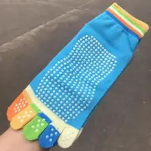 Женские спортивные носки, противоскользящие, пять пальцев, силиконовые, Нескользящие, 5 Носок, носки для балета, спортзала, фитнеса, спорта, хлопковые носки по щиколотку, sokken