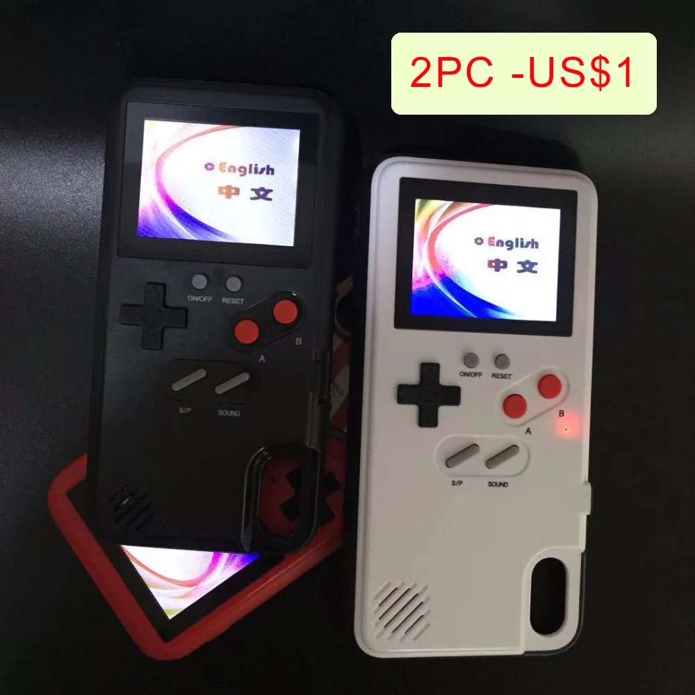 

Gaming Cases for iPhone 7 Case Full Color Display Soft TPU Frame Gameboy Phone Cover Coque for iPhone XR XS MAX X 8 6 Plus Funda