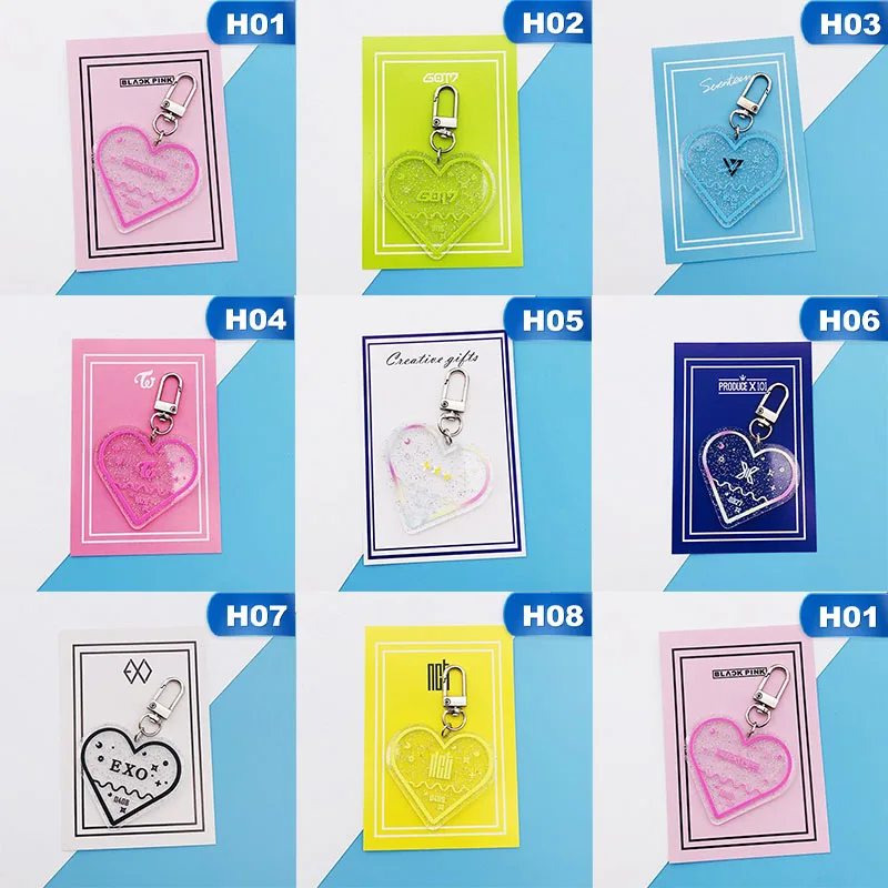 Kpop Heart Shaped Keychains (All groups)