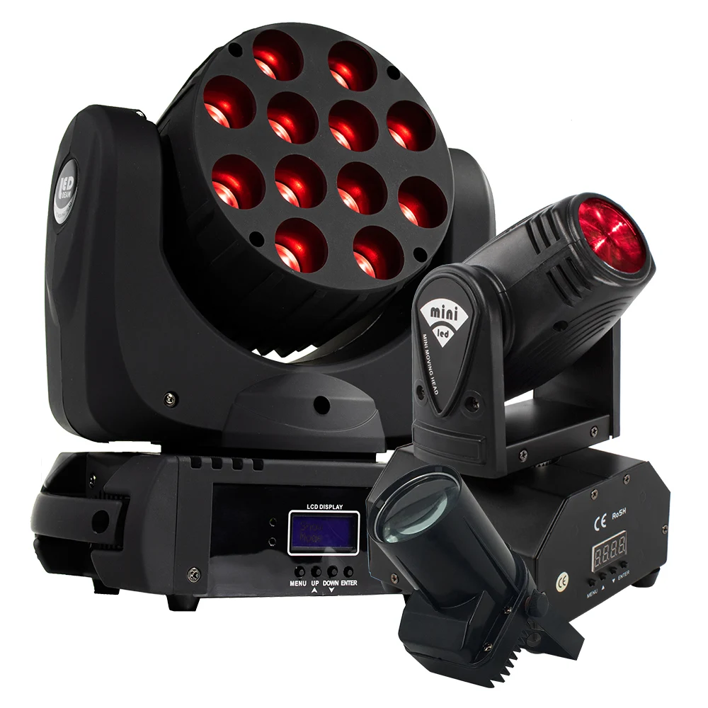 Billig Leier DMX Bühne Licht LED Moving Head FÜHRTE Strahl 12X12W RGBW Bühne DJ Mini LED 10W Spot Strahl hause SHEHDS