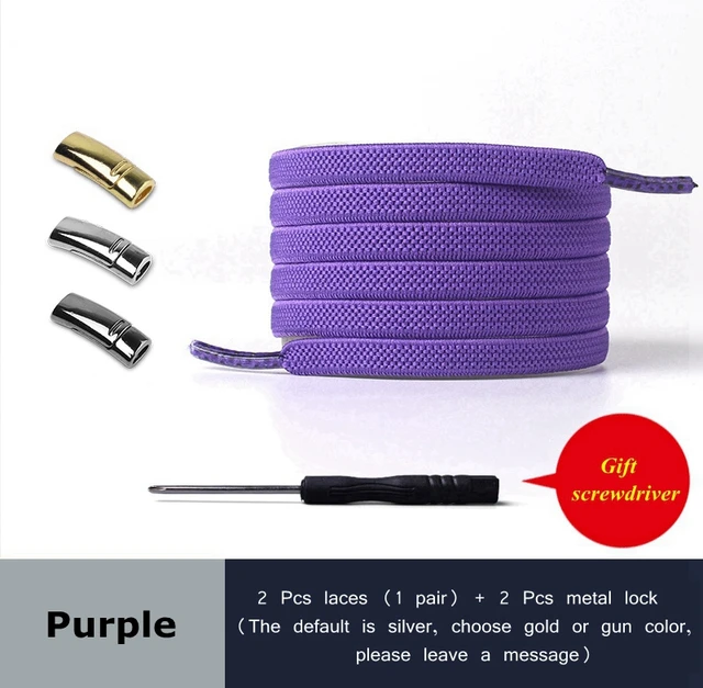 2021 New Magnetic Shoe laces Elastic No tie Shoelaces for Sneakers 24 Color Lazy Shoelace Lock One Size Fits All Kids & Adult Purple