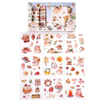 

Cute Cartoon Animal Washi Tape Japanese Paper Stickers Set Adhesive Masking Label Scrapbooking Stationery