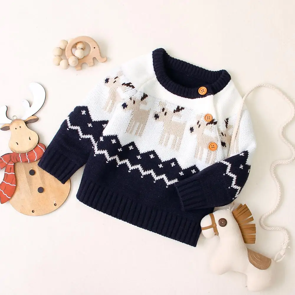 Online Suéteres para bebés recién nacidos niños ropa de invierno Navidad de punto para niños pequeños niñas jerseys otoño prendas de vestir exteriores infantil de manga larga prendas de punto