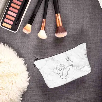 

Creative Simple Women's Cosmetic Bag Zipper Solid Soft Funny Toiletry Handbag Fashion Stone Print Cosmetic Bag Makeup Bag