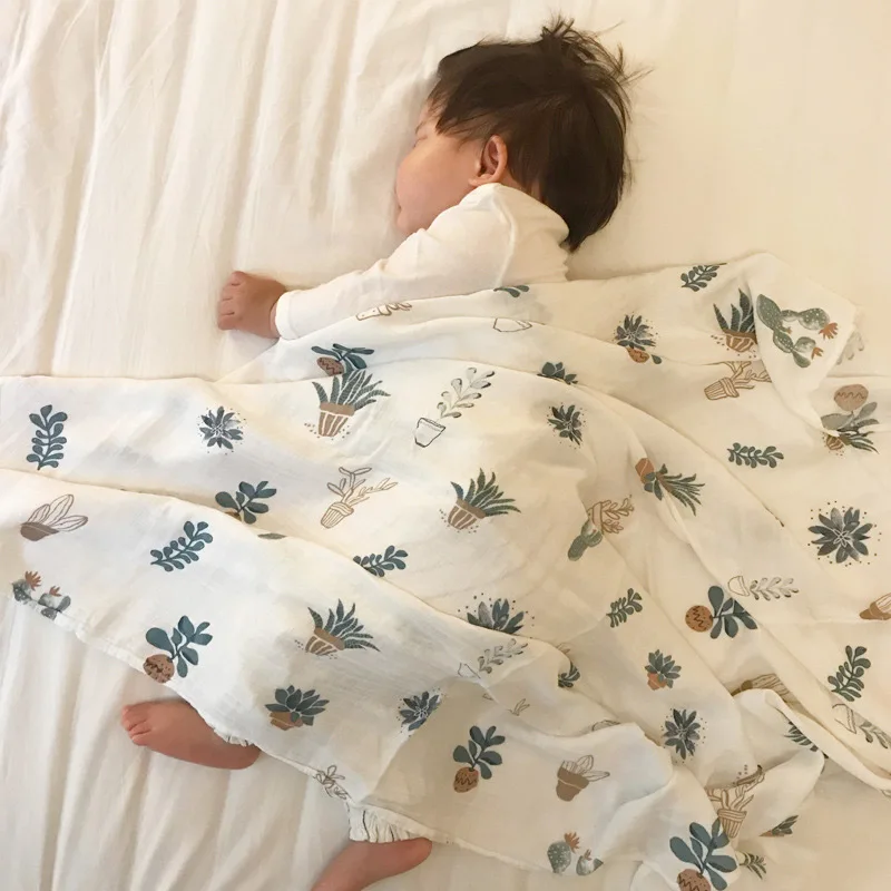 70% бамбук муслин квадратов детские одеяла для новорожденных хлопковая муслиновая пеленка для многоцелевого использования Большой пеленки для новорожденных 2 слоя одеяла - Цвет: PJ3718H