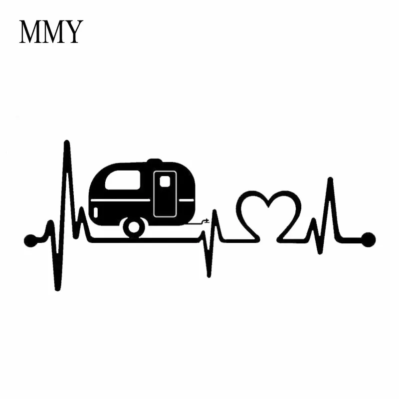 

8 "* 3,5" Camper Travel Trailer Heartbeat Lifeline забавная Виниловая Наклейка Стикер для автомобиля s Window