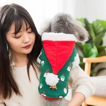 

dog clothes for Christmas coat quilted jacket teddy commanding, small dogs in the New Year qiu dong outfit more pets