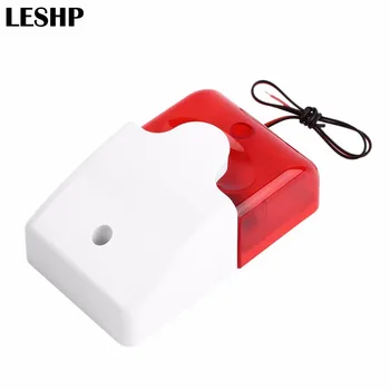 

9-12V Mini Indoor Wired Siren with Red light Siren Flash Sound Home Security Alarm Strobe System 110dB Hot Sale