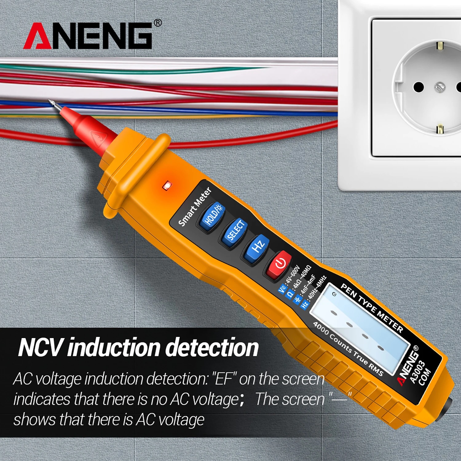 ANENG A3003 Digital Multimeter Pen Multimeter NCV AC/DC Voltmeter Ohmmeter Resistance Capacitance Frequanecy Live Line Test
