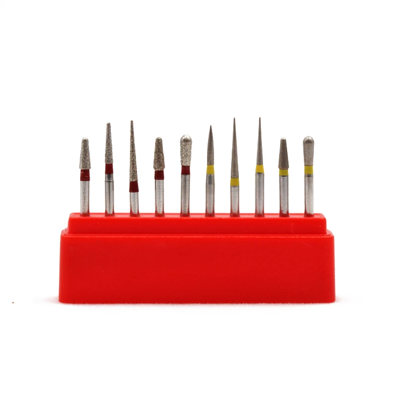 10pcs Dental High Speed Polishing Bur Set Diamond Bur Drill Bits Tooth