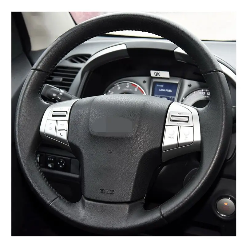 손 바느질 인공 가죽 자동차 스티어링 휠 커버 홀덴 콜로라도 (AU) 2012-2019 Isuzu D-MAX 2013-2018 mu-X 2013 콜로라도