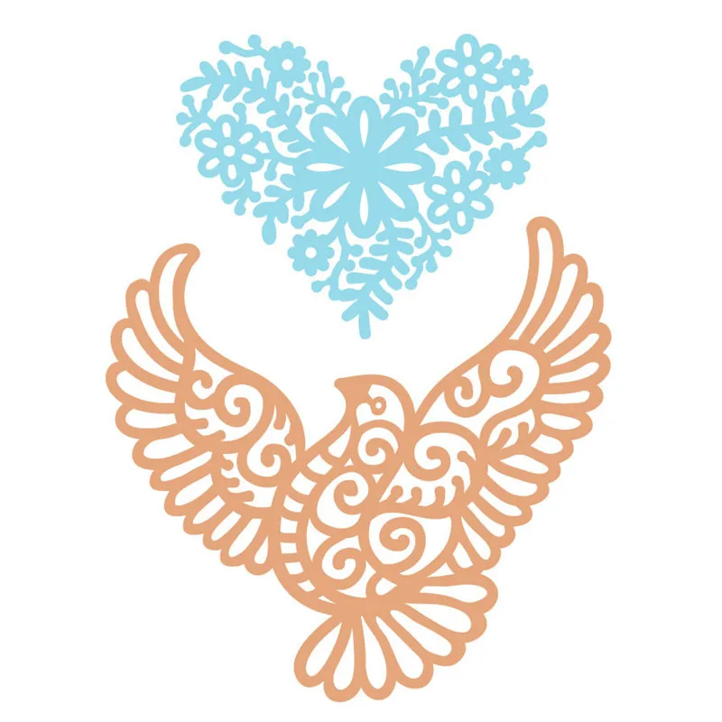 

Naifumodo Heart Shape Flower Metal Cutting Dies Birds DIY Etched Dies Craft Paper Card Making Scrapbooking Embossing New 2019
