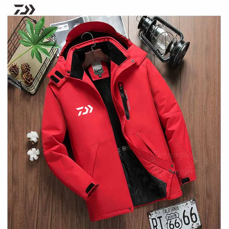 Jaqueta de Pesca à Prova de Vento Acampamento ao ar Roupas de Pesca Jaqueta de Inverno dos Homens Daiwa Pesca Outono Inverno Engrossar Livre Tamanho Grande L-9xl 6 High Quality Esporte e Lazer
