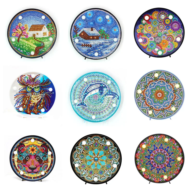 

DIY Diamond Painting Lamp LED Full Drill Special Shaped Diamond Mosaic Modeling Lamp Led Light Table Desk Home Decoration