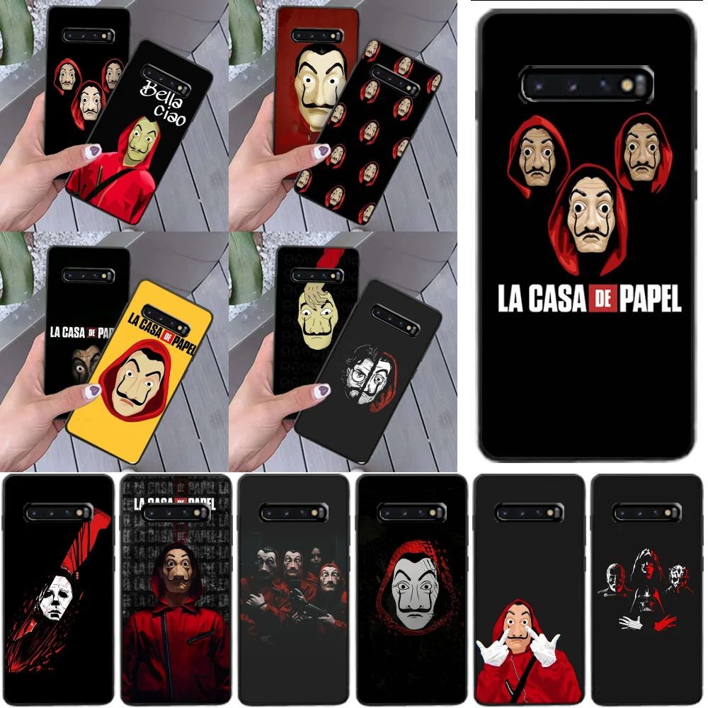 BaweiTE Испания ТВ La Casa de papel черный чехол для телефона Samsung S9 plus S5 S6 edge S7 S8 S10 E |