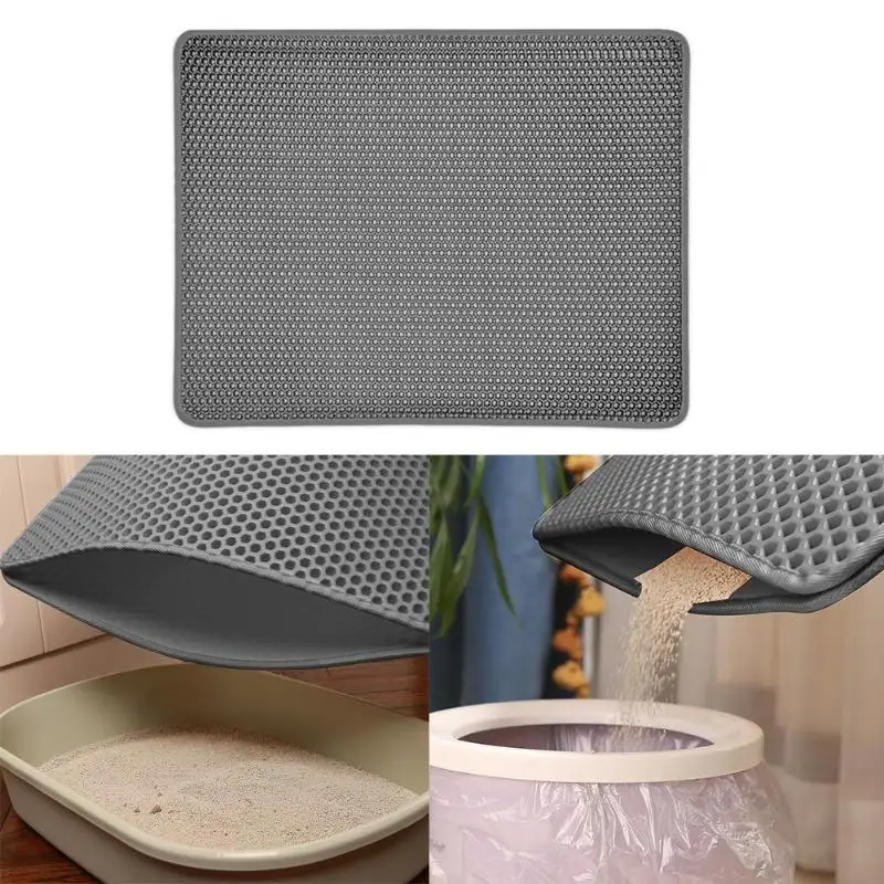 

Pet Cat Litter Mat Foldable EVA Double Layer Waterproof Kitten Toilet Clean Carpet Pads Bottom Non-slip Pet Litter Cat Mat