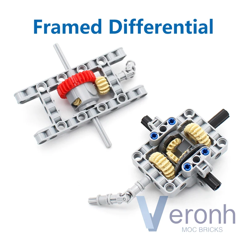 High-Tech Parts Framed 28 Teeth Differential Gear Universal Joint Connector Kit MOC Building Blocks 65413 65414 62821b Bricks |