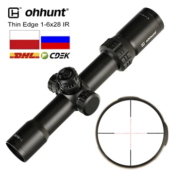 

ohhunt Thin Edge 1-6x28 IR Hunting Optical Sight Mil Dot Red Green Blue Illuminated Reticle with Turret Lock Reset Riflescope