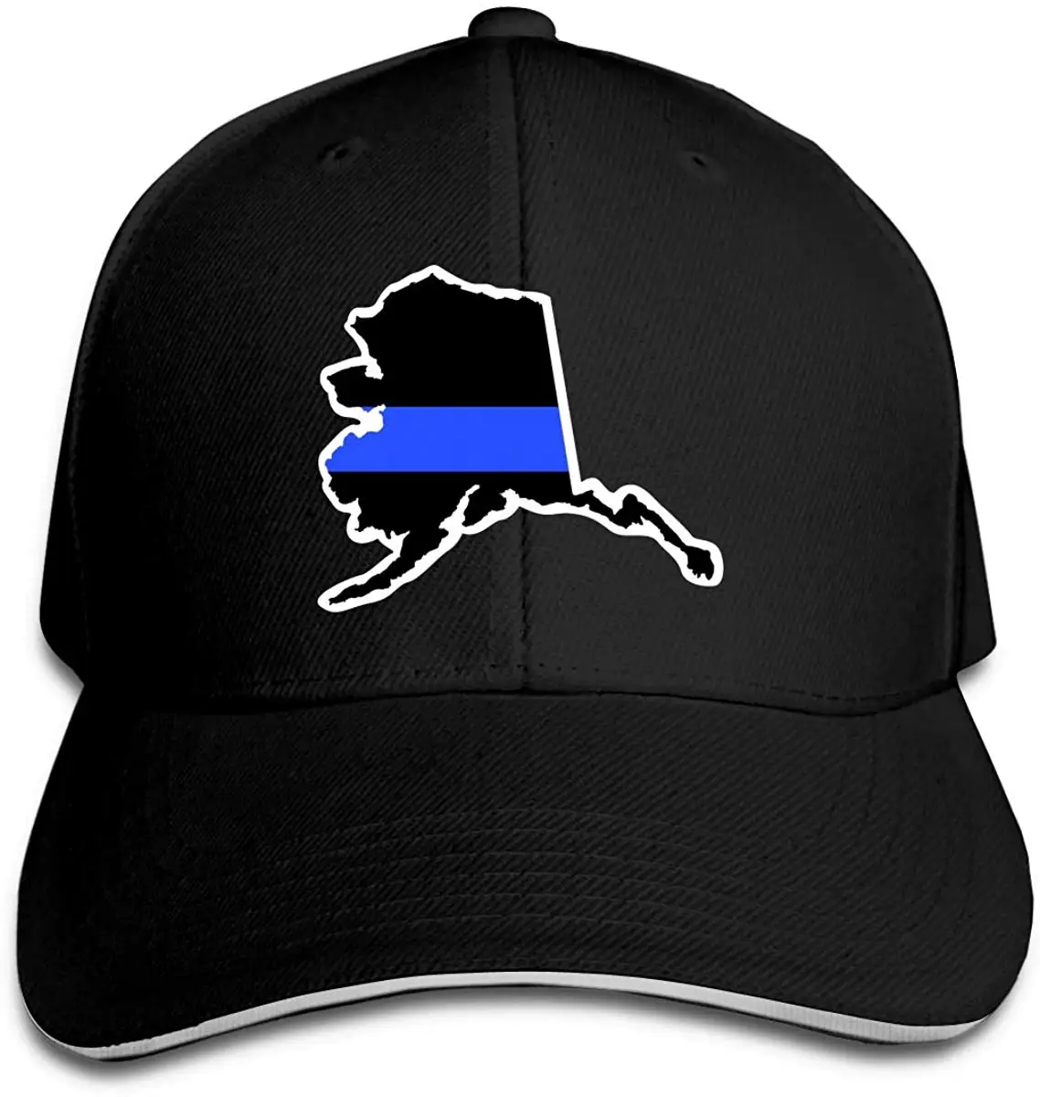 Alaska State Shaped Thin Blue Line унисекс бейсболка классическая Классическая Регулируемая на липучке остроконечная сэндвич Кепка водителя грузовика