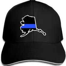 Alaska State Shaped Thin Blue Line унисекс бейсболка классическая Классическая Регулируемая на липучке остроконечная сэндвич Кепка водителя грузовика