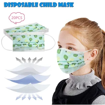 

20pc Kids Respirator Scarf Mascarilla Mask For Face Маски Mascherine Disposable Respirator Industrial 3ply Ear Loop Masque