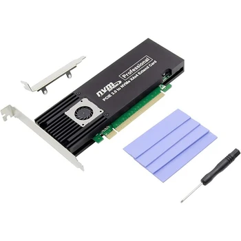 

PCIe 3.0 X16 ASM2824 to 4 Port M.2 NVMe SSD Adapter Expansion Card Quad Mkey Nvme to Pci-E Converter for PC